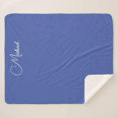Aangepaste Elegante Typografie Namen Sjabloon Blau Sherpa Deken (Voorkant (horizontaal))