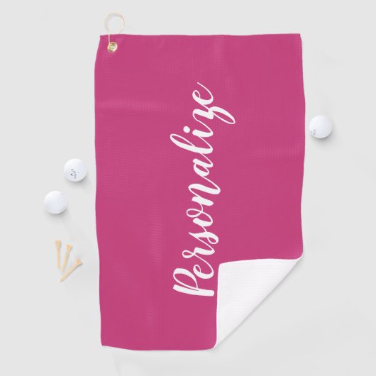 Aangepaste elegante typografie roze golfhanddoek v (Insitu)