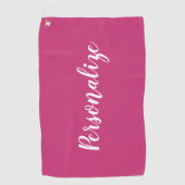 Aangepaste elegante typografie roze golfhanddoek v (Voorkant)
