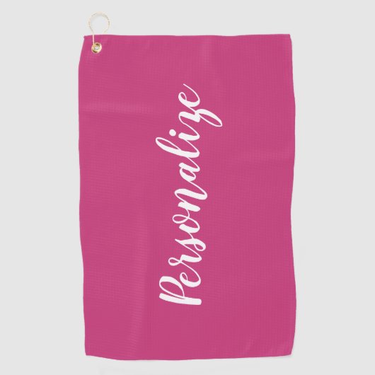 Aangepaste elegante typografie roze golfhanddoek v (Voorkant)