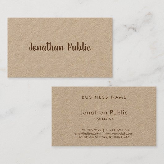 Aangepaste elegante typografie Script Naam Sjabloo Visitekaartje (Voorkant / Achterkant)