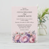 Aangepaste elegante typografie tegen een zacht roz kaart (Staand voorkant)