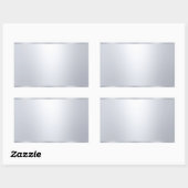 Aangepaste Elegante Uiterlijk Nep Zilver Blanke Sj Rechthoekige Sticker (Vel)