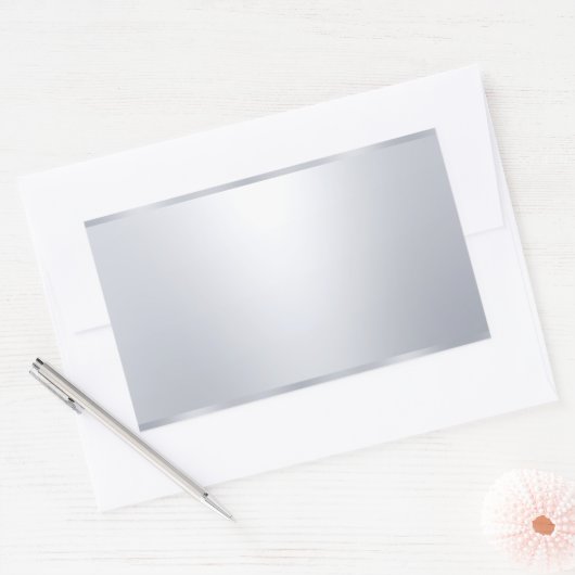 Aangepaste Elegante Uiterlijk Nep Zilver Blanke Sj Rechthoekige Sticker (Envelop)