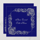 Aangepaste Elegante Uitnodiging voor Feestje (Voorkant / Achterkant)