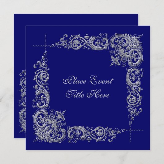 Aangepaste Elegante Uitnodiging voor Feestje (Voorkant / Achterkant)