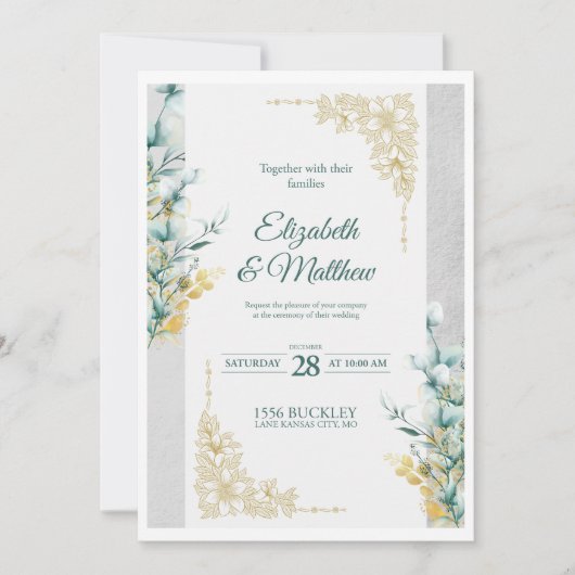 Aangepaste Elegante Uitnodigingskaart Sjabloon Kaart (Voorkant)
