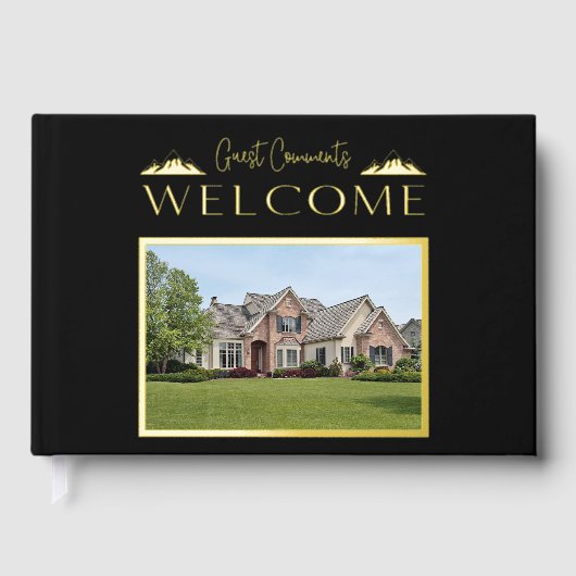 Aangepaste elegante vakantiewoning gastenboek (Voorkant)