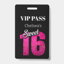 Aangepaste Elegante Verjaardag Zwart Sweet 16 VIP