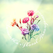 Aangepaste Elegante Vintage Bloemige Pastel Anjer Raamsticker (Vel 3)