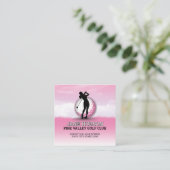 Aangepaste Elegante Vrouwen Golfer Monogram Ontwer Informatiekaartje (Staand voorkant)