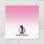 Aangepaste Elegante Vrouwen Golfer Monogram Ontwer Informatiekaartje (Achterkant)