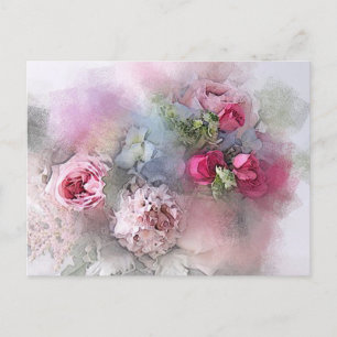 Aangepaste elegante Waterverf Art Moderne Rozen Uitnodiging Briefkaart