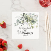 Aangepaste Elegante Waterverf Eucalyptus groen Servet (Insitu)