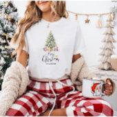 Aangepaste Elegante Waterverf Kerstboom T-shirt