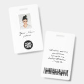 Aangepaste Elegante Werknemersfoto, BarCode, Logo, Badge (Voor- en achterkant)