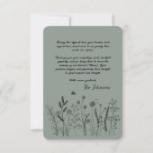 Aangepaste Elegante Wilde Bloem Begrafenis Dankkaa Bedankkaart (Voorkant)