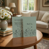 Aangepaste Elegante Wilde Bloem Begrafenis Dankkaa Bedankkaart