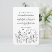 Aangepaste Elegante Wilde Bloem Funeral Bedankkaar Bedankkaart (Staand voorkant)