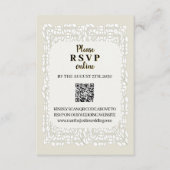 Aangepaste elegante witte kant QR code Enclosure K Informatiekaartje (Voorkant)