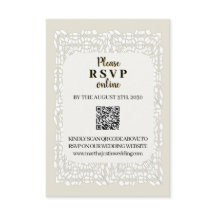 Aangepaste elegante witte kant QR code Enclosure K