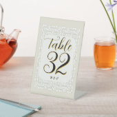 Aangepaste elegante witte kant tafel nummer voor b reclamebord met voetstuk (Insitu)