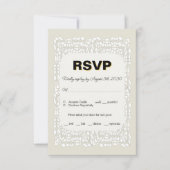 Aangepaste elegante witte RSVP-kaart voor bruiloft RSVP Kaartje (Voorkant)