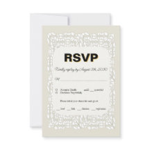 Aangepaste elegante witte RSVP-kaart voor bruiloft