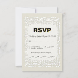 Aangepaste elegante witte RSVP-kaart voor bruiloft RSVP Kaartje