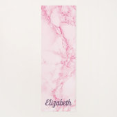 Aangepaste, elegante, zachte roze marmersteenafdru yogamat (Achterkant)