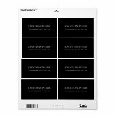 Aangepaste Elegante Zwarte En Witte Eenvoudige Sja Etiket (Full Sheet)