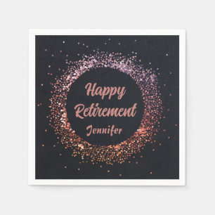 Aangepaste Elegante Zwarte Roze Gouden Gelukkig Me Servet