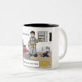 Aangepaste elektricien - Mannelijke Cartoon Tweekleurige Koffiemok (Voorkant rechts)