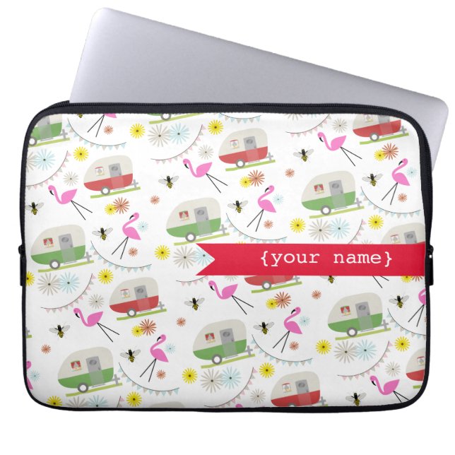 Aangepaste elektronica-tas voor Retro-aanhangwagen Laptop Sleeve (Voorkant)