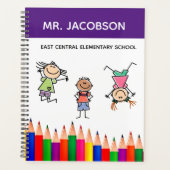 Aangepaste elementaire schooldocent-agenda planner (Voorkant)