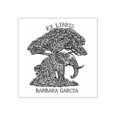 Aangepaste Elephant Ex Libris Bookplate Rubberstempel (Afrduk)