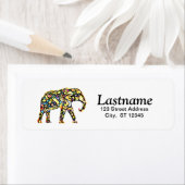 Aangepaste Elephant Return Address Labels (Insitu)