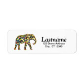 Aangepaste Elephant Return Address Labels (Voorkant)