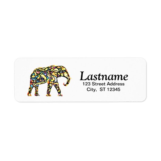 Aangepaste Elephant Return Address Labels (Voorkant)