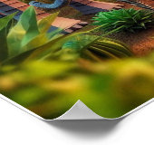 Aangepaste Elephant Zebra en Lion Wall Poster (Hoek)