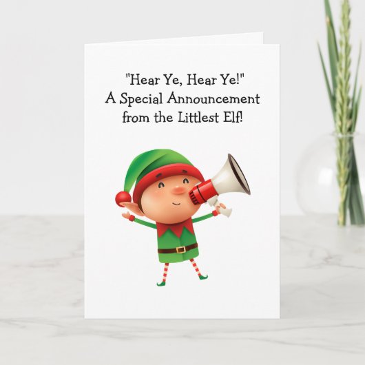 Aangepaste Elf Megafoon Kerstfeest Uitnodiging (Voorkant)