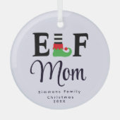 Aangepaste Elf Mom Ornament, Gepersonaliseerde Kee Glas Ornament (Voorkant)