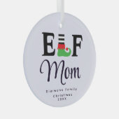 Aangepaste Elf Mom Ornament, Gepersonaliseerde Kee Glas Ornament (Voorkant Rechts)