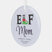 Aangepaste Elf Mom Ornament, Gepersonaliseerde Kee Glas Ornament (Voorkant links)