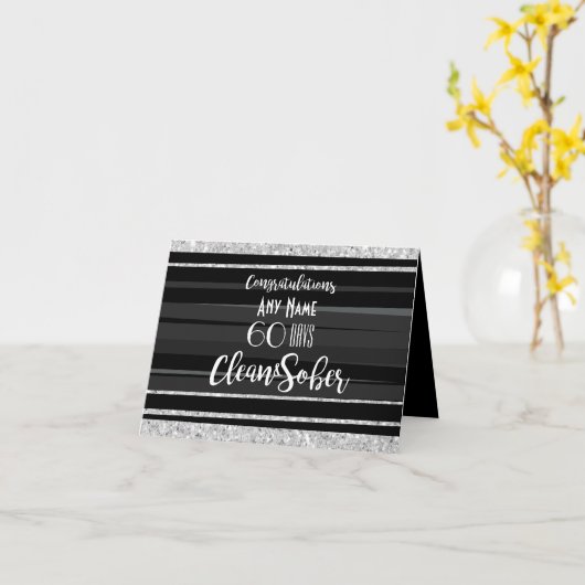 Aangepaste Elke Naam Sobriety Sober Verjaardag Gli Kaart (Gele Bloem)