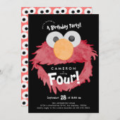 Aangepaste ELMO Sesame Street Verjaardagsfeestje Kaart (Voorkant / Achterkant)