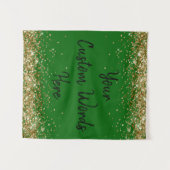Aangepaste Emerald Achtergrond Verjaardagsfeest Fo Wandkleed (Voorkant (horizontaal))