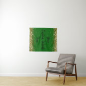 Aangepaste Emerald Achtergrond Verjaardagsfeest Fo Wandkleed (In Situ (horizontaal))