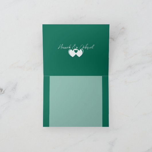 Aangepaste Emerald Green gevouwen notitiekaarten (Binnen)