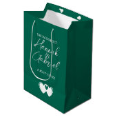 Aangepaste Emerald Green Gift Bag Medium Cadeauzakje (Voorkant Gekanteld)